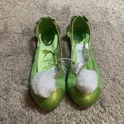 NWT Disney Store Tinker Bell ballerina/flats slip ons shoes size 2/3 US