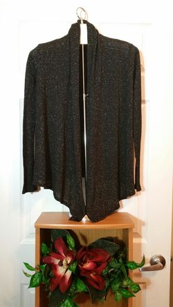 Women's one clothing long sleeve black and white shawl jacket size S
