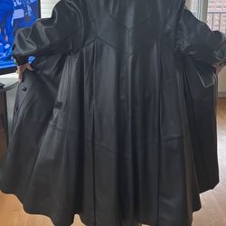 Like New Black Leather Coat!