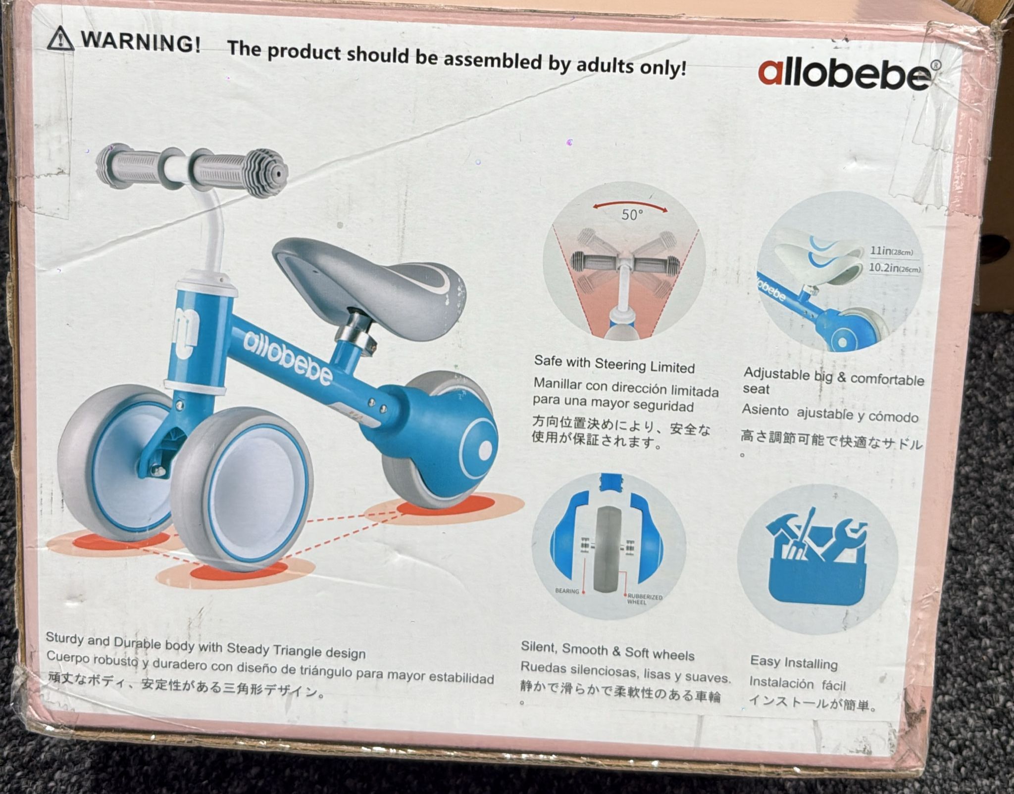 allobebe Baby Balance Bike Cute Toddler Bikes 1-3 years Pink  $35  New