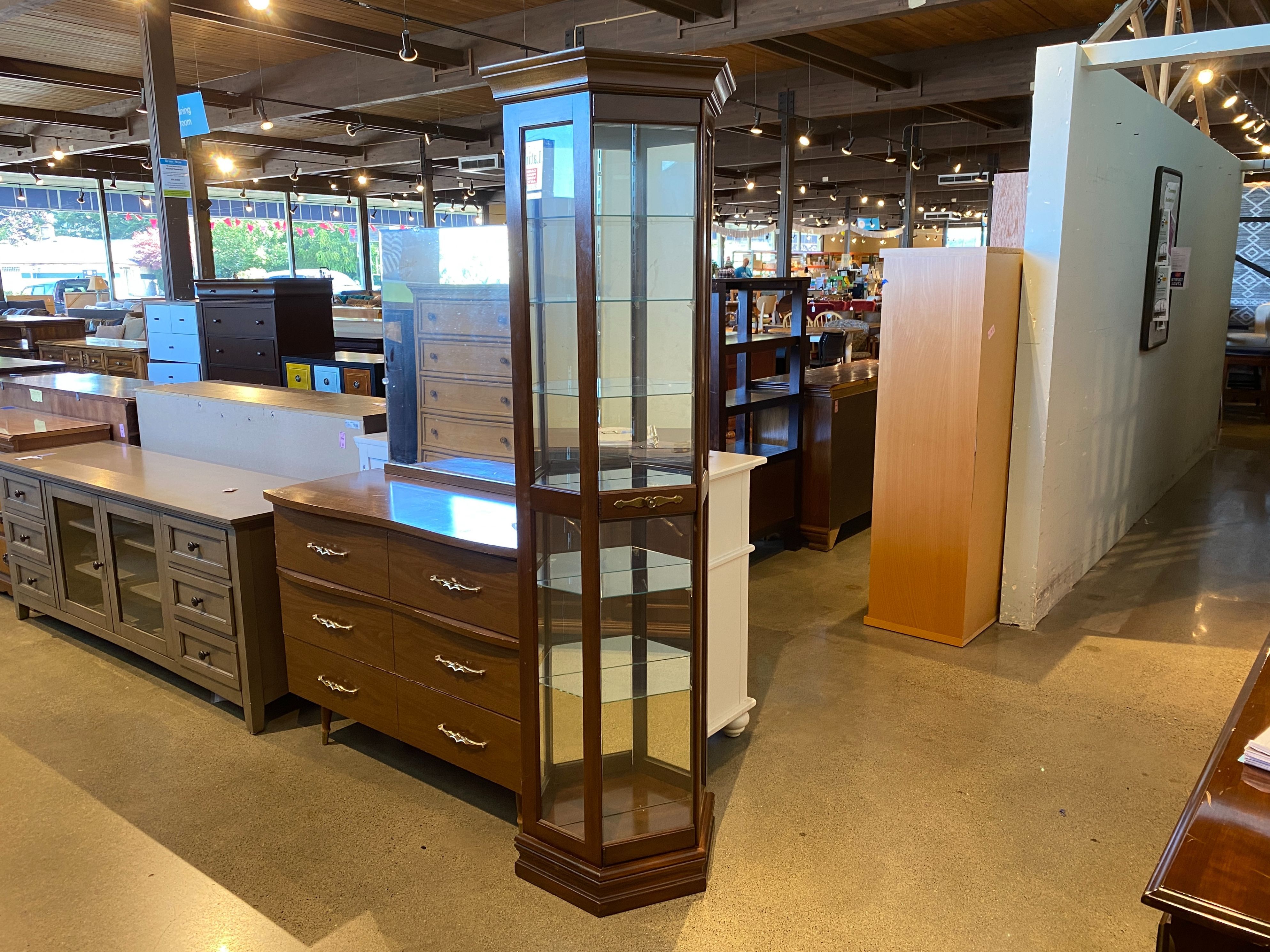 Petite Adjustable Glass Shelf Curio Cabinet