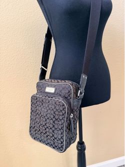 Coach Signature Black Jacquard Crossbody Bag