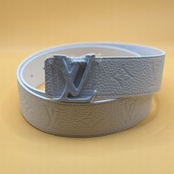 Louis Vuitton White Embossed Monogram Men’s Belt
