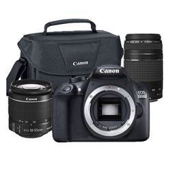Canon EOS Rebel 1300D/T6 18MP DSLR Camera + 18-55mm + 75-300mm Lens + 100ES