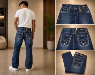 Men's Straight Fit Dark Wash Jeans