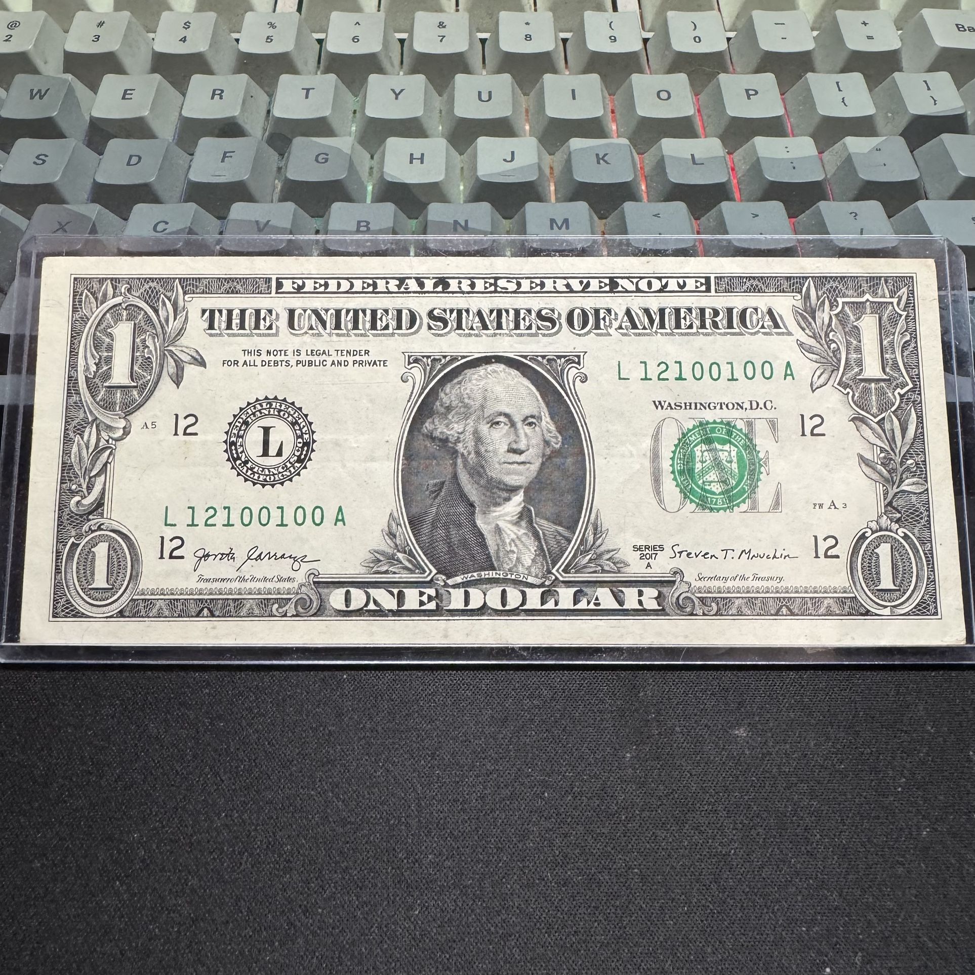 RARE $1 Bill Fancy Serial Number