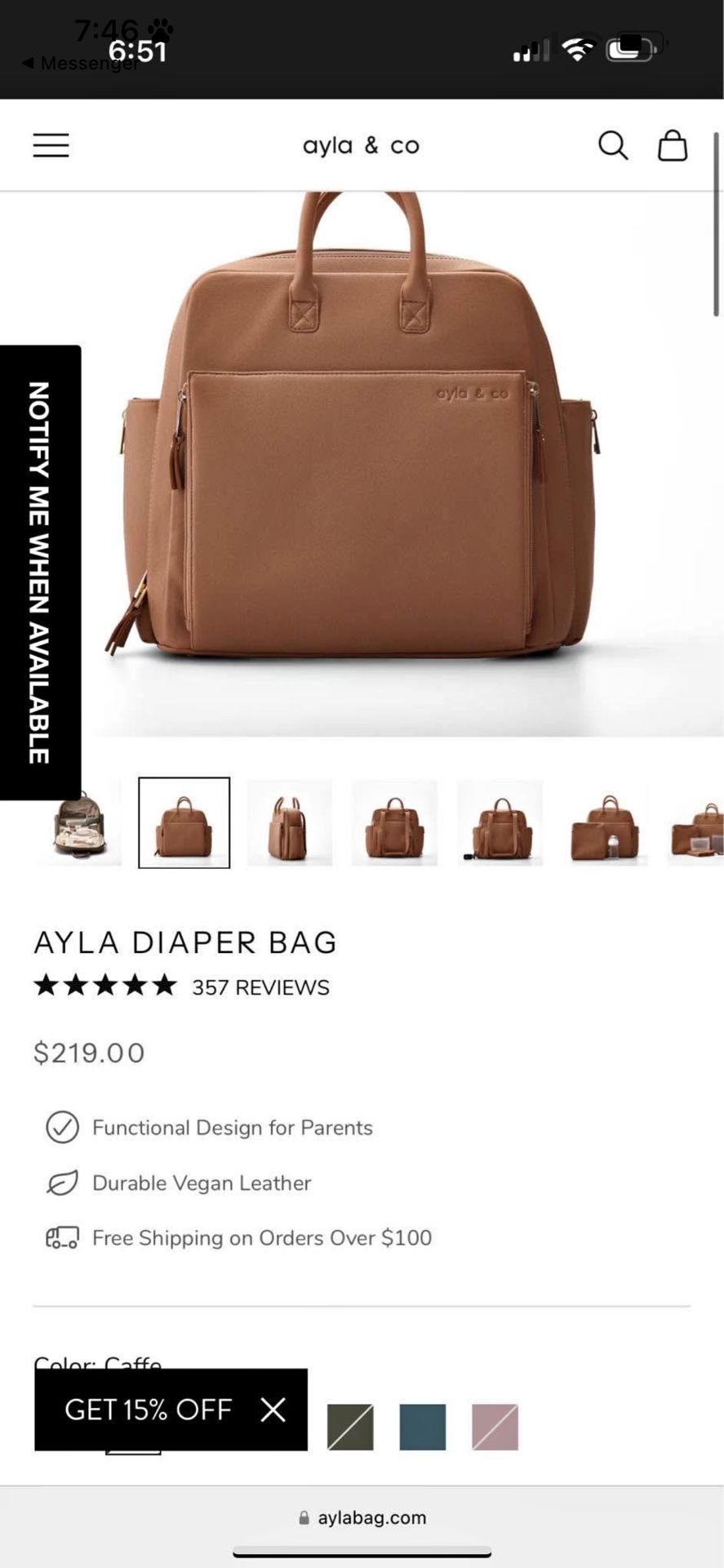 Ayla Diaper Bag Excellent Condition Used A Few Times