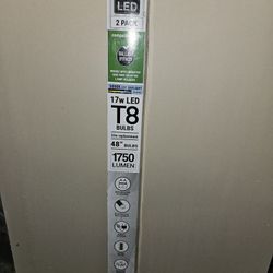 17w LED T8 Bulbs, 48 inch, 1750 Lumen, 5000K Daylight, 2 Pack