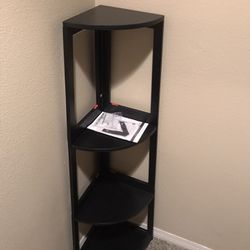 WTZ 4 Tier Corner Shelf Bookcase, Black