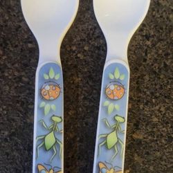 Bugs and Butterfly Print Toddler Spoons

