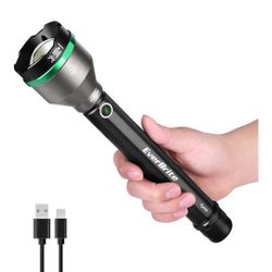 EverBrite 5000 High Lumens Rechargeable Flashlight, 5 Modes Zoomable Tactical Flash Light High Powered, LED Super Bright Spotlight for Hunting Hiking 