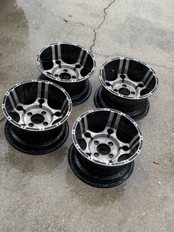 Set of 4 Black Machined Alloy Wheels