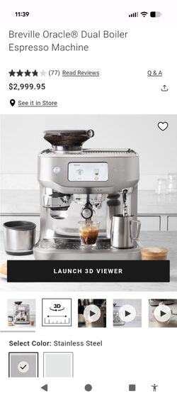 Breville Oracle Dual Broiler BES995- New-in-box/Latest Model