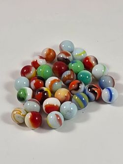 Vintage Glass Marbles Lot Of 30