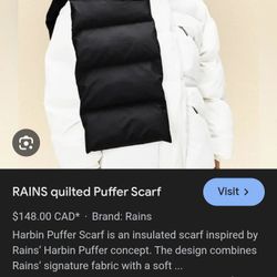 RAINS quilted Puffer Scarf