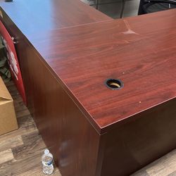 Two Connecting Hard Wood Desk