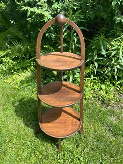 Antique 3-Tier Walnut Muffin/Tea Stand – Genuine Edwardian Era