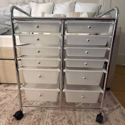 12 Drawer Rolling Cart