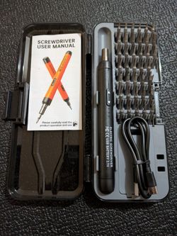 Cordless Electric Screwdriver Rechargeable Small Precision Electric Screwdriver with 38 Magnetic Bits Repair Power Tool