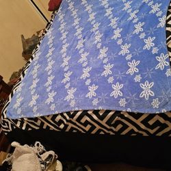 Flower Or Turtle? Super Soft Blanket Blue