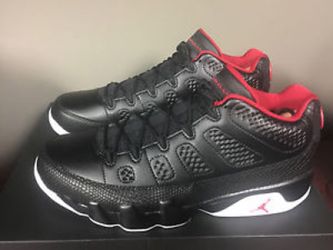 JORDAN RETRO IX 9 LOW BLACK/GYM RED/WHITE Size 8 (New)