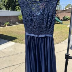 David’s Bridal Navy Blue Dress