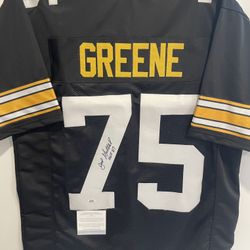 Joe Greene Signed Pittsburgh Steelers Custom Jersey Inscribed HOF 87 W/COA