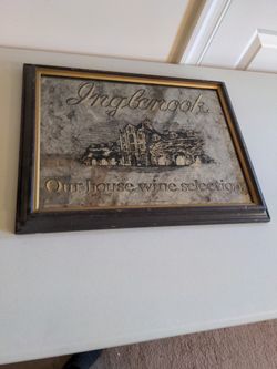 Inglenook Vintage Wine Mirror Sign Wood Frame