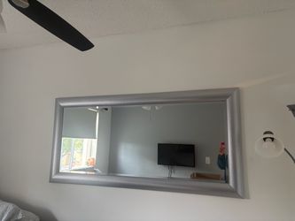 Espejo Decorativo Grande con Marco Plata Texturizado - Excelente Estado!
