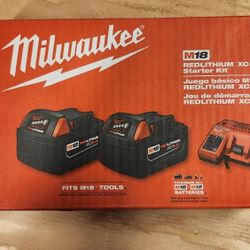 X2 Milwaukee M18 5.0 Batteries WithCharger Included