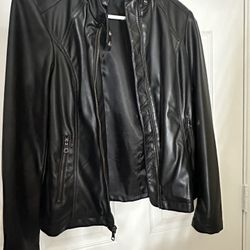 Banana Republic Black Faux Leather Moto Jacket 