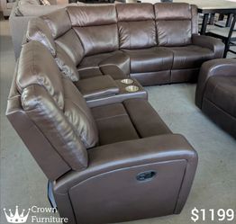 Brown Sectional Recliner