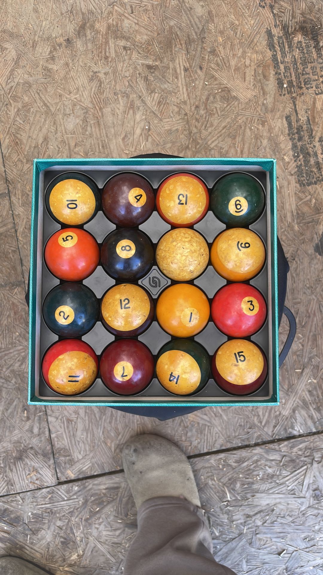 Antique pool balls
