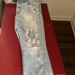 Slim Fit Ripped Blue Jeans