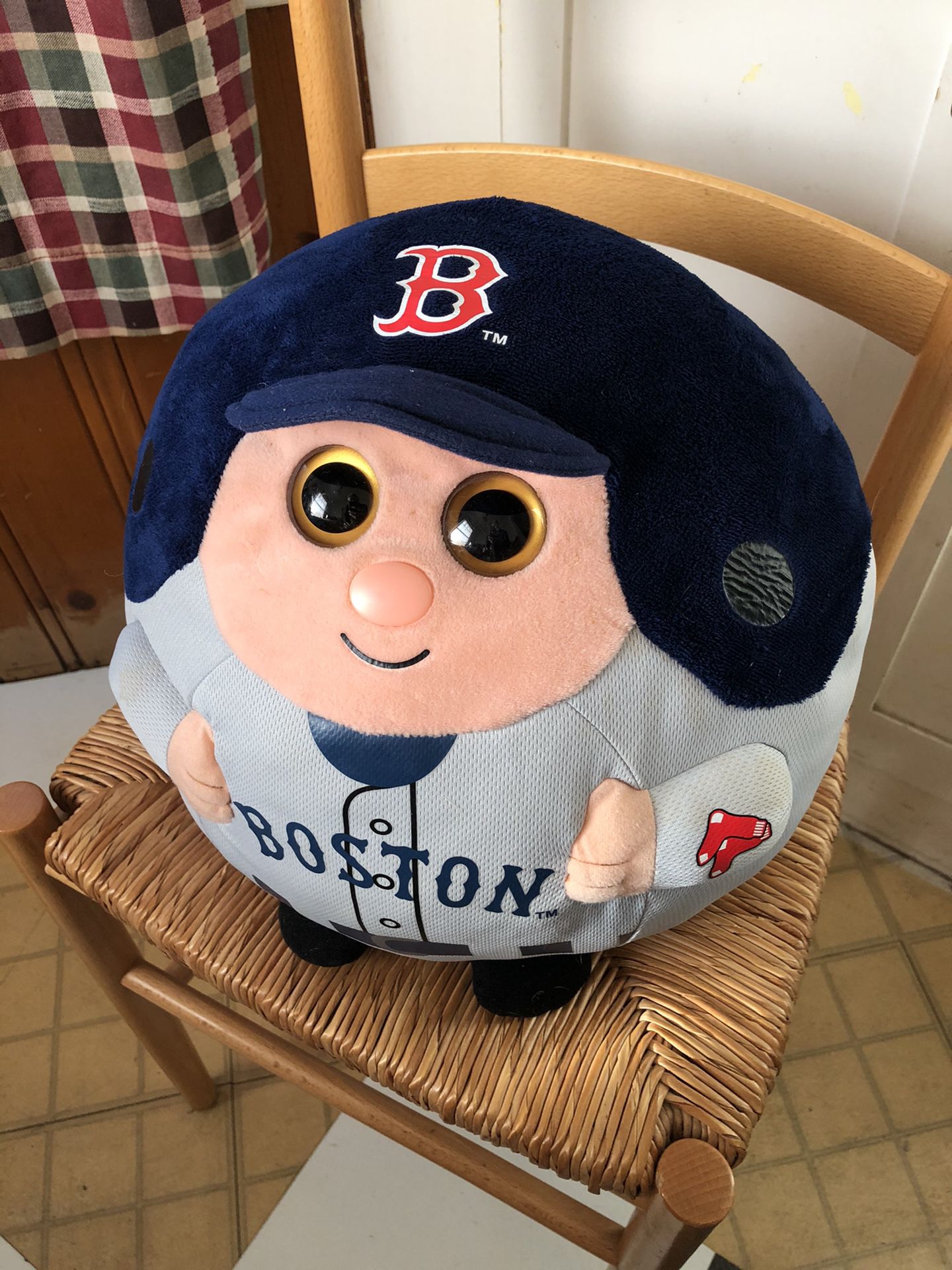 Red Sox Beanie Ballz by TY. (Large 13”) Plush pillow, stuffed animal.