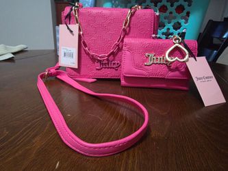 Juicy Couture Pink Crossbody Bag and Wallet Set