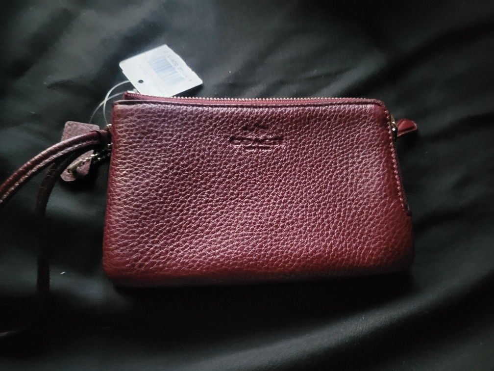 Bran New Real Leather Coach Wristlet