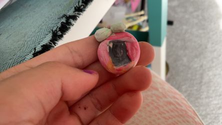 Strawberry clay, mini tamagotchi display