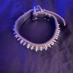 Leather Spiked Collar 23 “