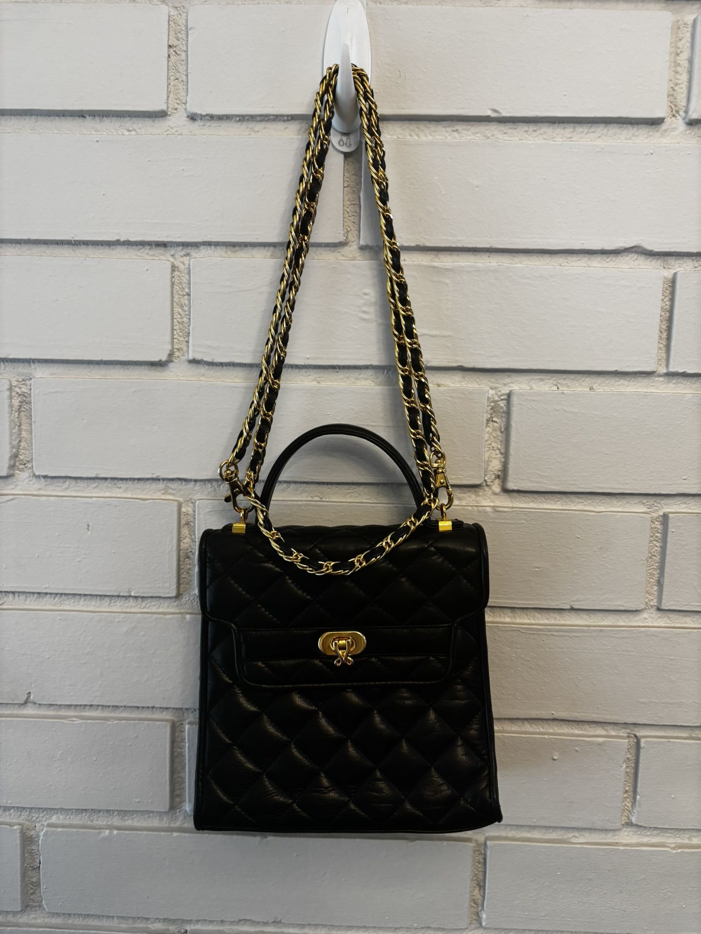Black & Gold Leather Purse