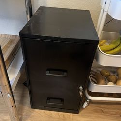 Black Metal 2 Tier Filling Cabinet 