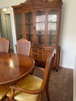 Six chairs table, China cabinet