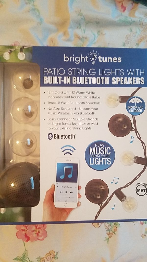 Brand New Bright Tunes Patio String Lights With Built In