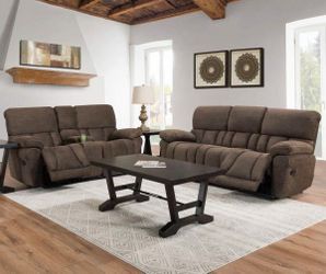 3 Brown reclining couches