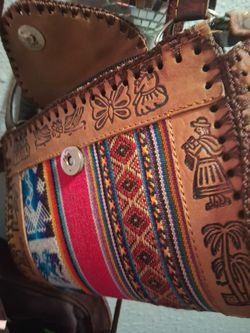 Peruvian Leather Hand Tooled Purse/Crossbody 