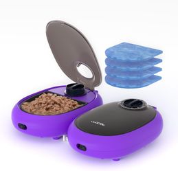 Automatic Cat Feeder,48-Hour Timer Cat Bowl with Ice Gel Pack Refrigeration Function, for Puppies and Kittens in Yogurt,Can,and Wet Food Feeding