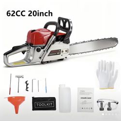 Gasoline Chain Saw 62CC 20-inch Saw Chain, 