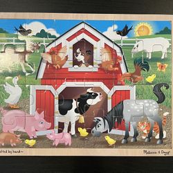 Melissa & Doug Wooden Kids Puzzle - Farm Animals