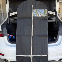 2PCS Garment Bags for Travel – Suit Cover with Zipper & Pockets, Foldable Hanging Storage