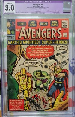 Avengers #1 Marvel Comics 1963 CGC 3.0 Restored